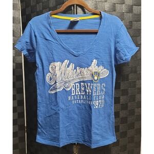 MLB Miluwaukee‎ Brewers Baseball V-neck T-shirt size Small